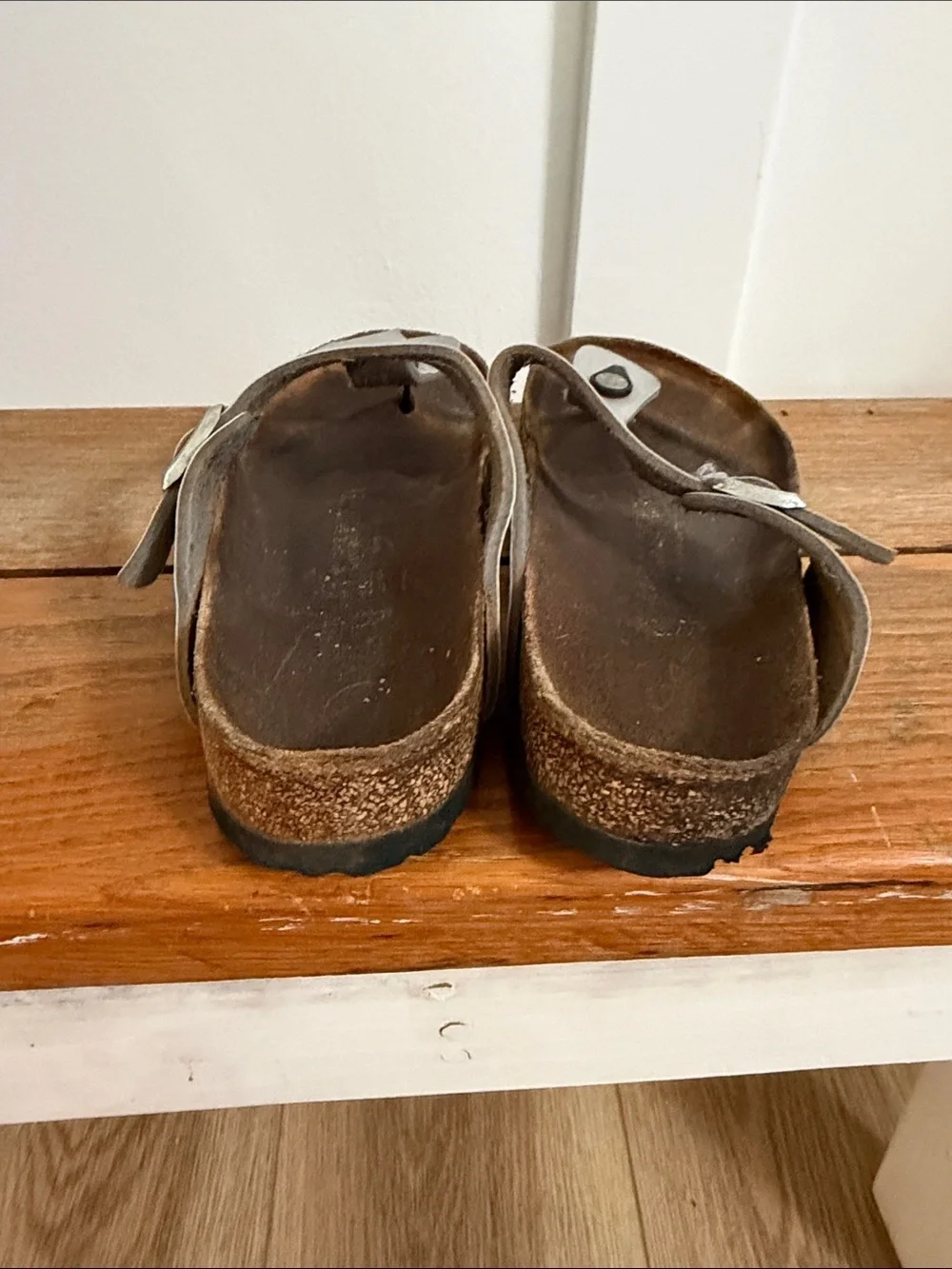 Birkenstock Gizeh Thong Sandals Silver Metallic Size 10